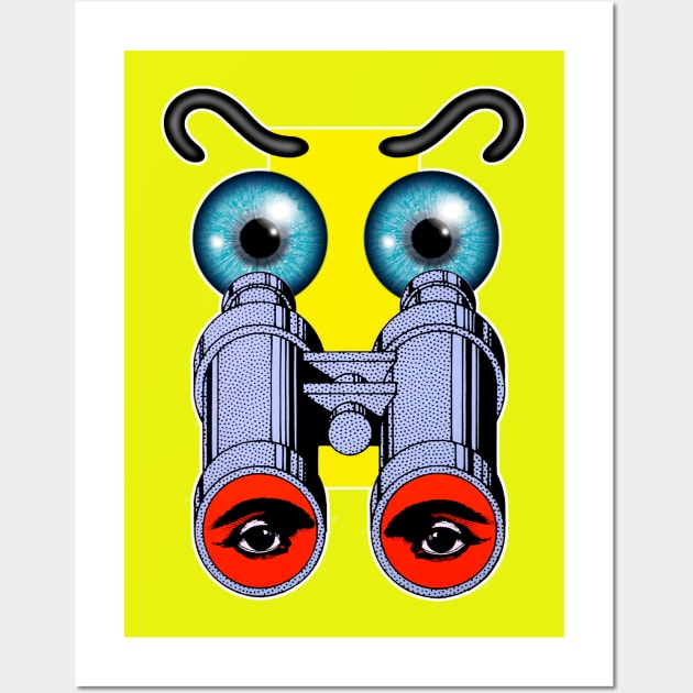 Binocular eyes and eyebrows Wall Art by Marccelus